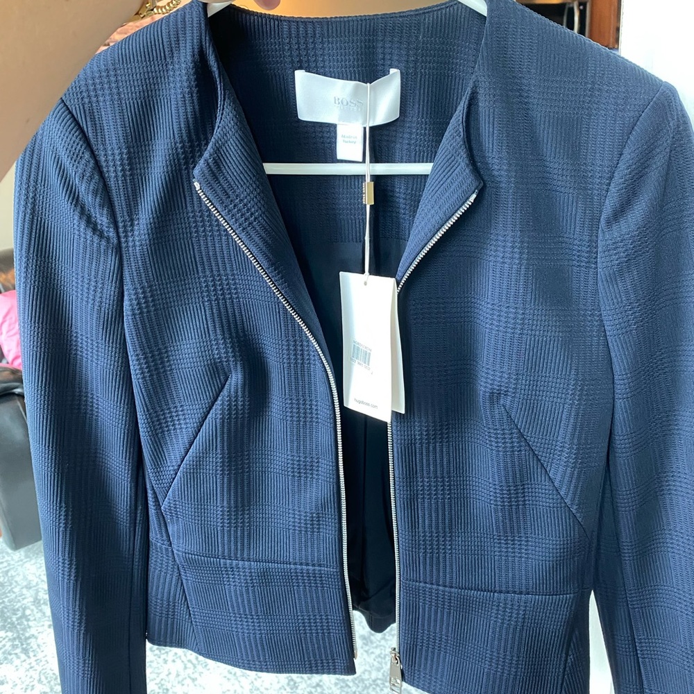 NWT Hugo Boss Jekalana Jersey Interlock blazer.